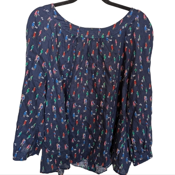 Boden linen blouse Women and Dogs Novelty print sz 22 - Picture 2 of 8